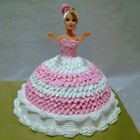 DOL005 - Cute Barbie Doll Cake