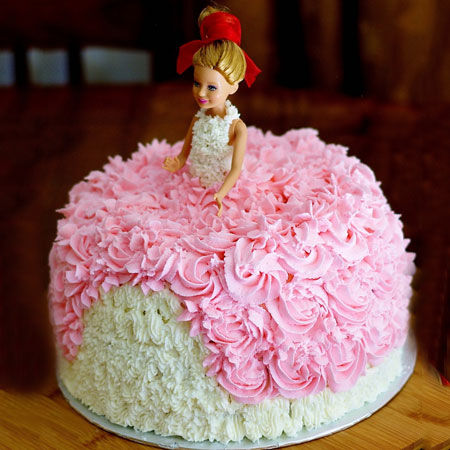 DOL009 -  Rosy Barbie Doll Cake