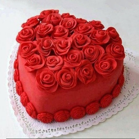 RDV006 - Rosy Red Velvet Heart Cake