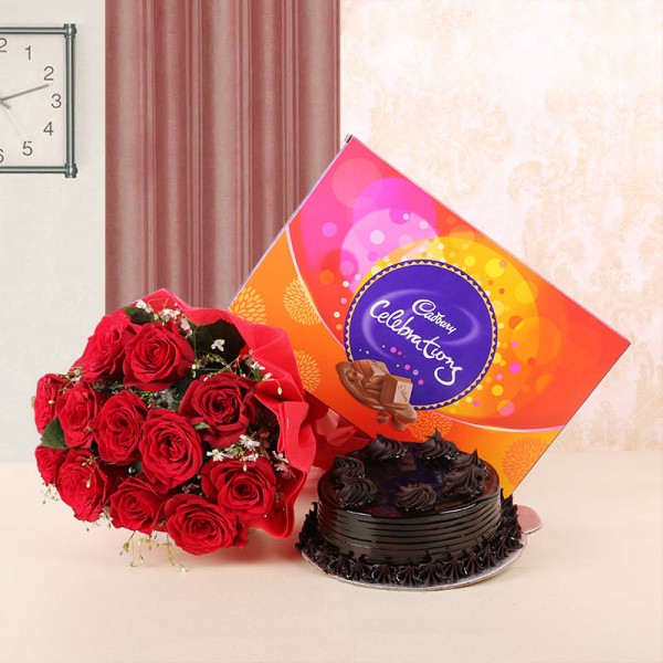 CCF013 - Dairy Milk Family Pack with Cake and Flower